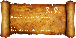 Karácson Vivien névjegykártya