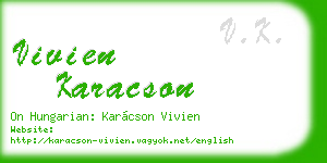 vivien karacson business card